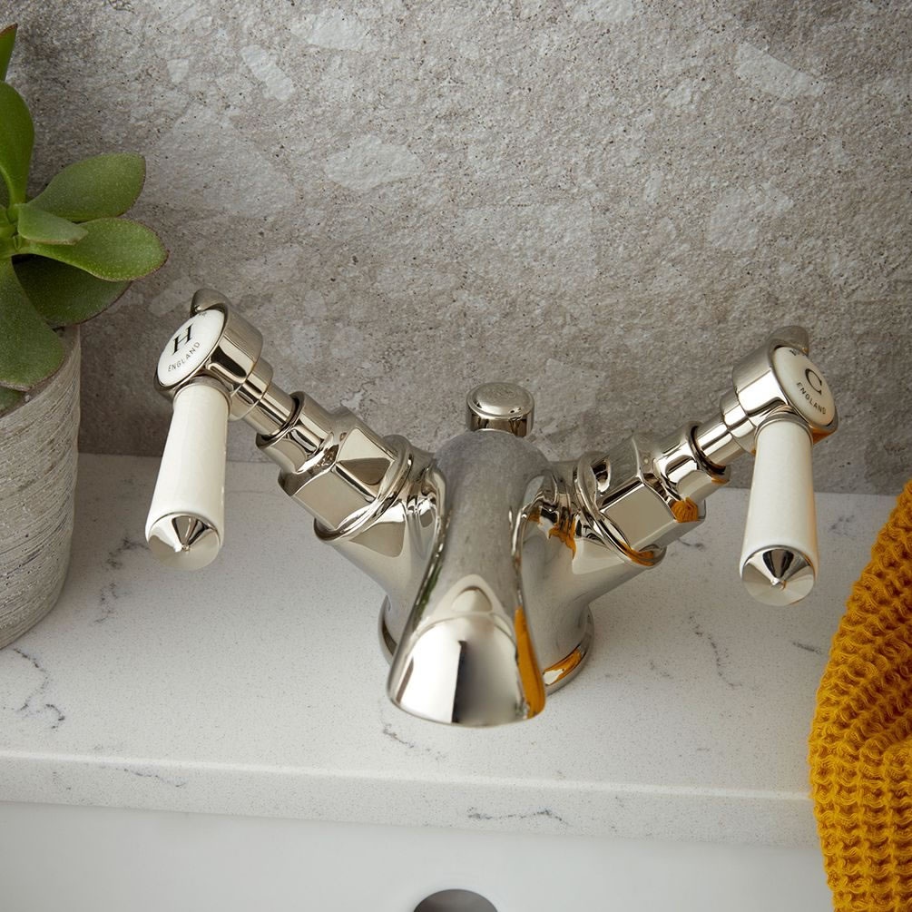 Lifestyle image of Booth & Co. Axbridge Lever Nickel Basin Mono Tap